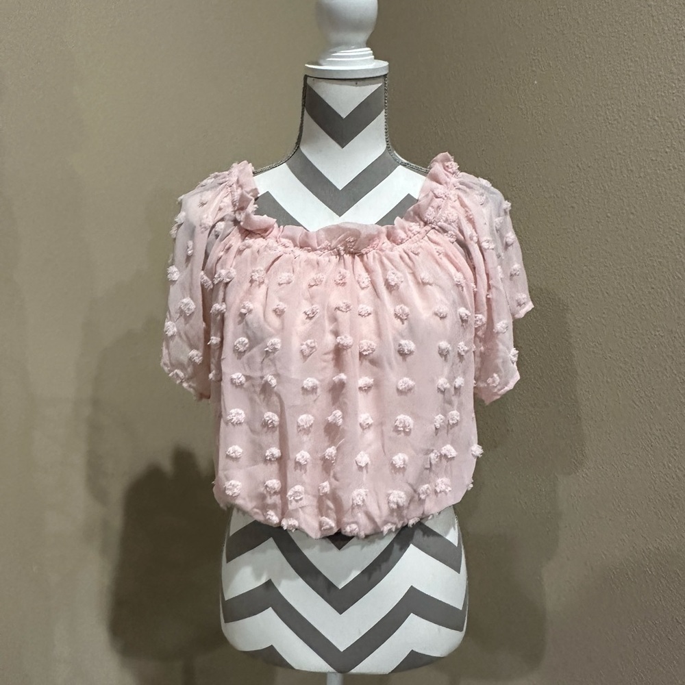 She + Sky pink cropped top